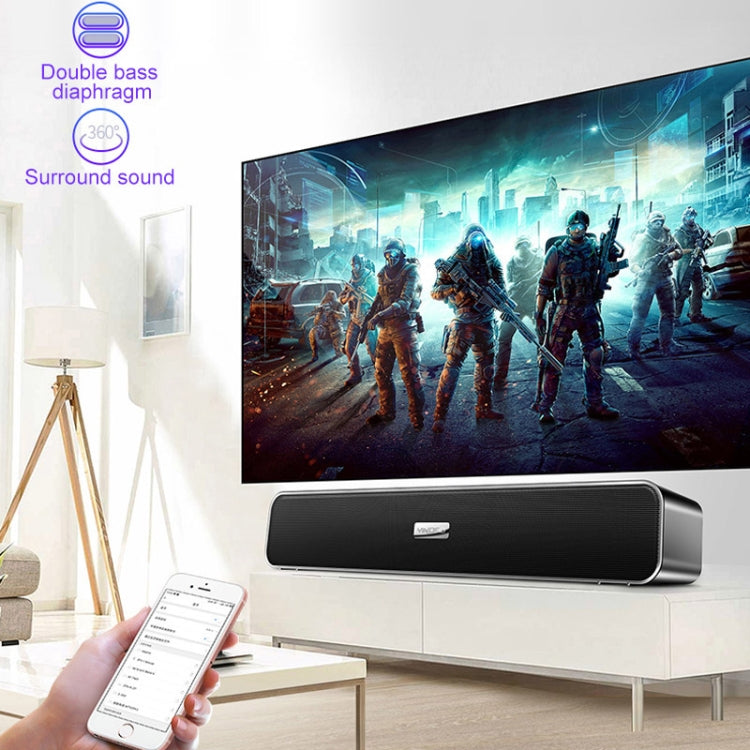 YINDIAO A36 บลูทูธ 5.0 สมาร์ทซับวูฟเฟอร์คอมพิวเตอร์ลำโพงไร้สาย Bluetooth รุ่นบลูทูธมาตรฐาน, Bluetooth Standard Version(Black)