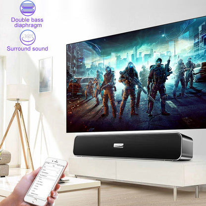 YINDIAO A36 บลูทูธ 5.0 สมาร์ทซับวูฟเฟอร์คอมพิวเตอร์ลำโพงไร้สาย Bluetooth รุ่นบลูทูธมาตรฐาน, Bluetooth Standard Version(Black)