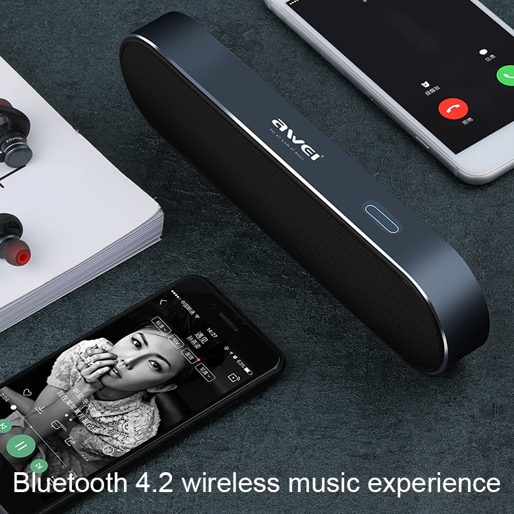 awei Y220 ลำโพงบลูทูธไร้สายแบบพกพา V4.2 พร้อมระบบเสียงสเตอริโอ 3D ที่ชัดเจนแบบ HD และการตัดเสียงรบกวน รองรับการ์ด TF / AUX, Y220