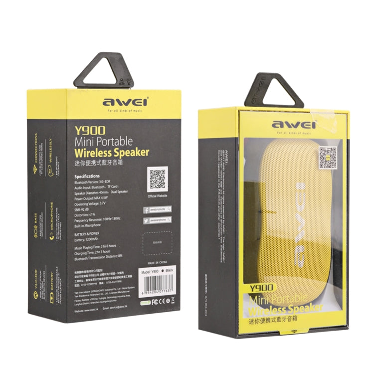 awei Y900 มินิลำโพงบลูทูธไร้สายแบบพกพาขนาดเล็กไมโครโฟนลดเสียงรบกวนรองรับการ์ด TF / AUX, Y900