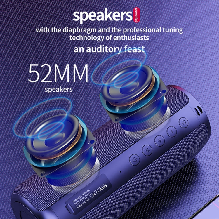 ZEALOT S51 ลำโพงบลูทูธสเตอริโอแบบพกพาพร้อมไมโครโฟนในตัว รองรับการโทรแบบแฮนด์ฟรี การ์ด TF และ AUX, S51