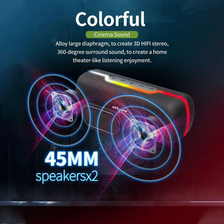 ZEALOT S55 ลำโพงบลูทูธสเตอริโอแบบพกพาพร้อมไมโครโฟนในตัว รองรับการโทรแบบแฮนด์ฟรี การ์ด TF และ AUX