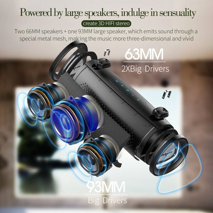ZEALOT S39 ลำโพงบลูทูธไร้สายซับวูฟเฟอร์แบบพกพาพร้อมไมโครโฟนในตัวรองรับการโทรแบบแฮนด์ฟรีและการ์ด TF และ AUX
