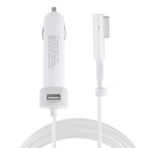 เครื่องชาร์จในรถยนต์อินเทอร์เฟซ USB 45W 5.1V 2.1A พร้อมสายเคเบิลข้อมูลอินเทอร์เฟซ MagSafe 14.5V 3.1A L, 14.5V 3.1A L MagSafe