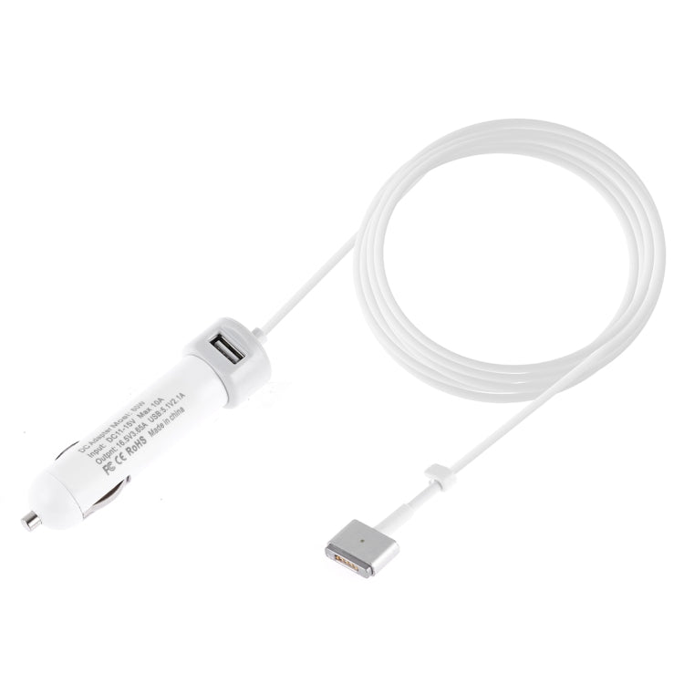 เครื่องชาร์จในรถยนต์อินเทอร์เฟซ USB 60W 5.1V 2.1A พร้อมสายเคเบิลข้อมูลอินเทอร์เฟซ MagSafe 2 16.5V 3.65A T, 16.5V 3.65A T MagSafe 2