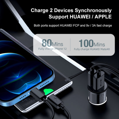 awei C-706 20W PD Type-C + QC 3.0 Type-A ที่ชาร์จแบตในรถพร้อมสายเคเบิลข้อมูล CL-110T, C-706