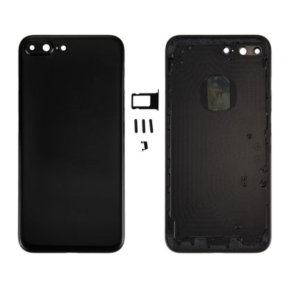 6 in 1 สำหรับ iPhone 7 Plus (ฝาหลัง + ถาดใส่การ์ด + ปุ่มควบคุมระดับเสียง + ปุ่มเปิดปิด + ปุ่มปิดเสียงเครื่องสั่น + ป้าย) ฝาครอบตัวเครื่องแบบเต็ม (Jet Black), For iPhone 7 Plus Jet Black