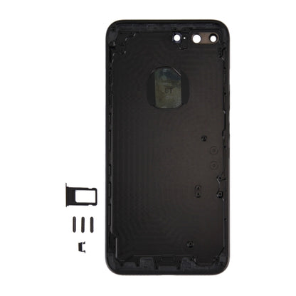6 in 1 สำหรับ iPhone 7 Plus (ฝาหลัง + ถาดใส่การ์ด + ปุ่มควบคุมระดับเสียง + ปุ่มเปิดปิด + ปุ่มปิดเสียงเครื่องสั่น + ป้าย) ฝาครอบตัวเครื่องแบบเต็ม (Jet Black), For iPhone 7 Plus Jet Black