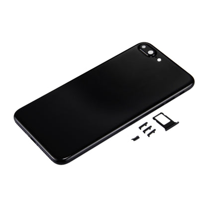 6 in 1 สำหรับ iPhone 7 Plus (ฝาหลัง + ถาดใส่การ์ด + ปุ่มควบคุมระดับเสียง + ปุ่มเปิดปิด + ปุ่มปิดเสียงเครื่องสั่น + ป้าย) ฝาครอบตัวเครื่องแบบเต็ม (Jet Black), For iPhone 7 Plus Jet Black