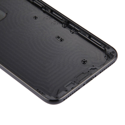 6 in 1 สำหรับ iPhone 7 Plus (ฝาหลัง + ถาดใส่การ์ด + ปุ่มควบคุมระดับเสียง + ปุ่มเปิดปิด + ปุ่มปิดเสียงเครื่องสั่น + ป้าย) ฝาครอบตัวเครื่องแบบเต็ม (Jet Black), For iPhone 7 Plus Jet Black
