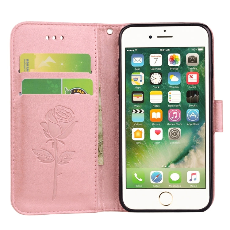 ซองหนังพลิกลายดอกไม้ดอกกุหลาบสำหรับ iPhone 8 Plus และ 7 Plus พร้อมช่องใส่การ์ดและกระเป๋าสตางค์, Fro 8P & 7P