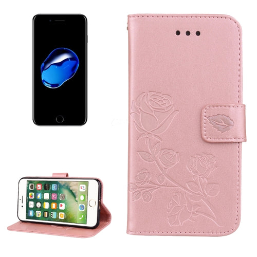 ซองหนังพลิกลายดอกไม้ดอกกุหลาบสำหรับ iPhone 8 Plus และ 7 Plus พร้อมช่องใส่การ์ดและกระเป๋าสตางค์, Fro 8P & 7P