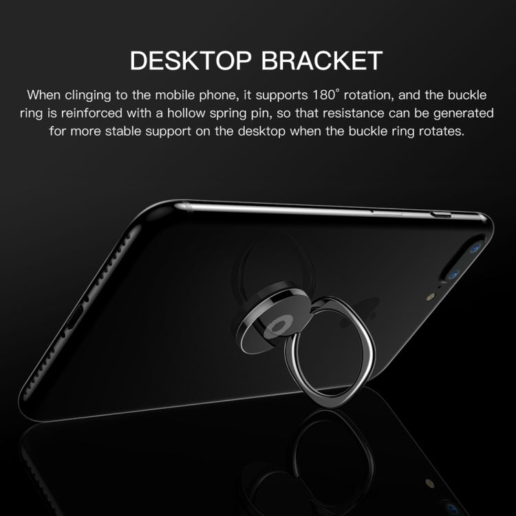 Baseus Universal 360 องศา Rotatable Privity ขายึดแหวนโลหะสำหรับ iPhone, Samsung, HTC, LG, Huawei, Xiaomi, vivo, OPPO, โทรศัพท์มือถือหรือแท็บเล็ต Meizu, แผ่นเหล็กในตัว, รองรับแม่เหล็ก