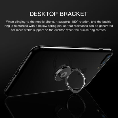 Baseus Universal 360 องศา Rotatable Privity ขายึดแหวนโลหะสำหรับ iPhone, Samsung, HTC, LG, Huawei, Xiaomi, vivo, OPPO, โทรศัพท์มือถือหรือแท็บเล็ต Meizu, แผ่นเหล็กในตัว, รองรับแม่เหล็ก
