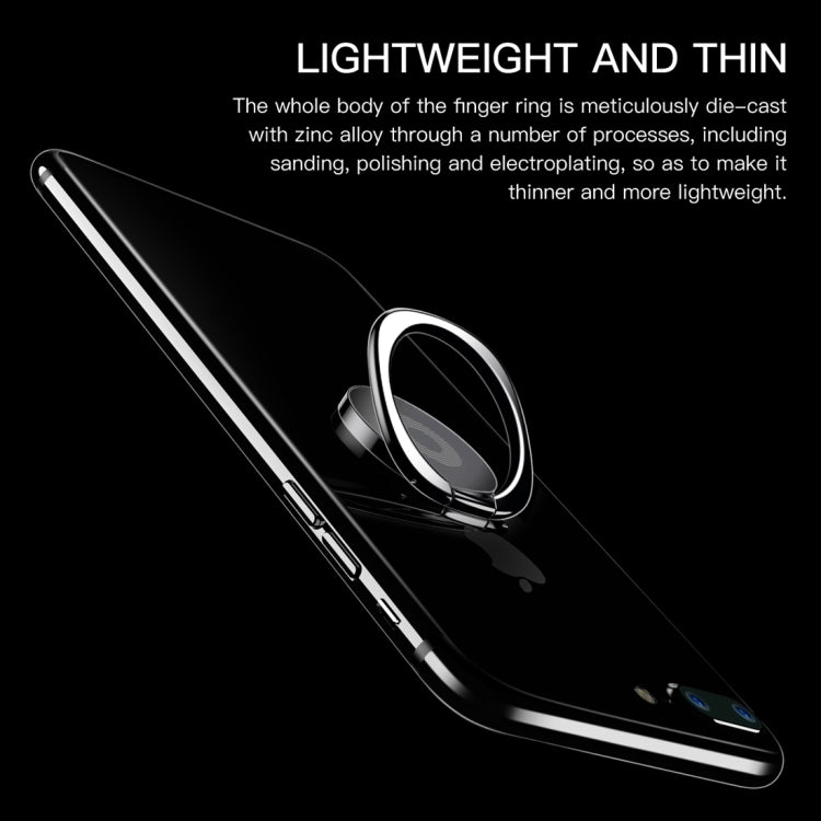 Baseus Universal 360 องศา Rotatable Privity ขายึดแหวนโลหะสำหรับ iPhone, Samsung, HTC, LG, Huawei, Xiaomi, vivo, OPPO, โทรศัพท์มือถือหรือแท็บเล็ต Meizu, แผ่นเหล็กในตัว, รองรับแม่เหล็ก