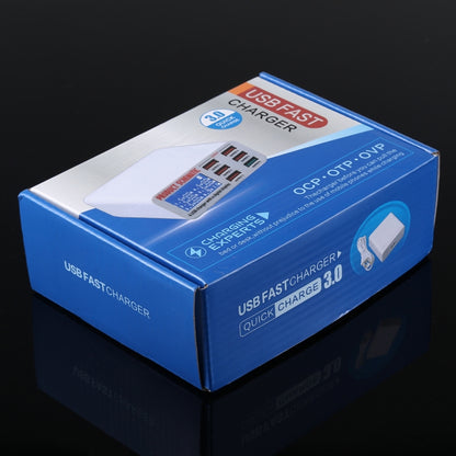 899 30W QC 3.0 6 พอร์ต USB ที่ชาร์จเร็วพร้อมจอแสดงผลดิจิตอล LCD, ปลั๊ก EU, 899