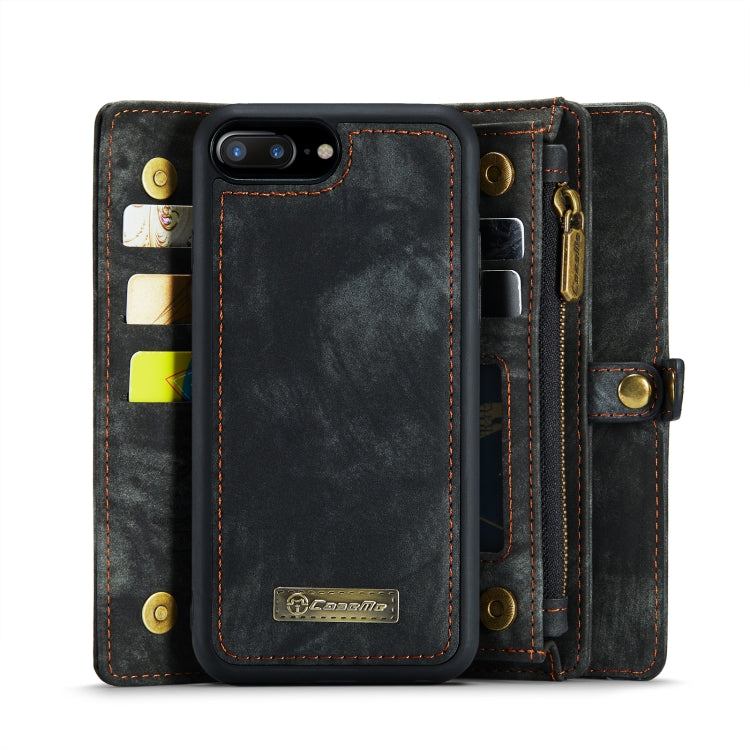 CaseMe สำหรับ iPhone 8 Plus และ 7 Plus กระเป๋าหนังมัลติฟังก์ชั่นพร้อมเคสป้องกันด้านหลังพีซีแบบแม่เหล็กที่ถอดออกได้และผู้ถือ & ช่องใส่การ์ด 11 ช่อง & ช่องใส่เงินสด 3 ช่อง & กระเป๋าสตางค์ซิป 1 อัน & กรอบรูป 2 อัน & ตัวล็อคแม่เหล็ก 3 อัน, For 8P & 7P