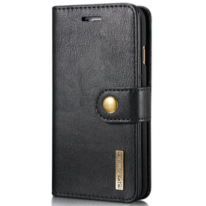 DG.MING สำหรับ iPhone 8 และ 7 พื้นผิวม้าบ้าพลิกแนวนอนเคสแม่เหล็กที่ถอดออกได้พร้อมตัวยึดและช่องเสียบการ์ดและกระเป๋าสตางค์, iPhone 8 & 7