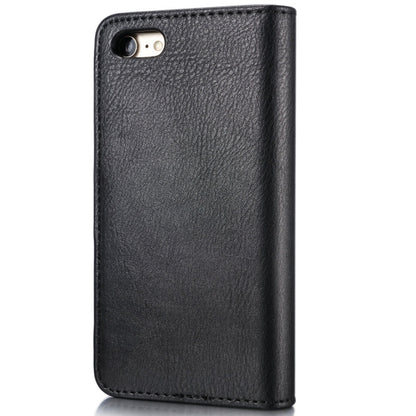 DG.MING สำหรับ iPhone 8 และ 7 พื้นผิวม้าบ้าพลิกแนวนอนเคสแม่เหล็กที่ถอดออกได้พร้อมตัวยึดและช่องเสียบการ์ดและกระเป๋าสตางค์, iPhone 8 & 7