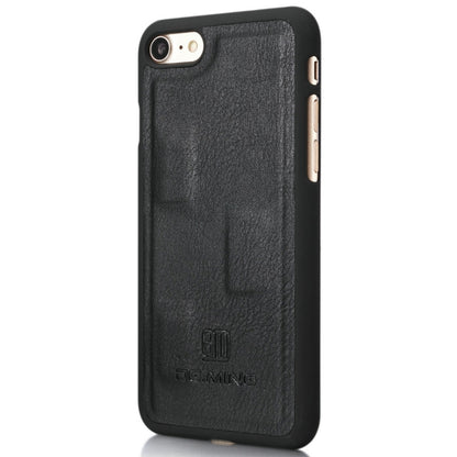 DG.MING สำหรับ iPhone 8 และ 7 พื้นผิวม้าบ้าพลิกแนวนอนเคสแม่เหล็กที่ถอดออกได้พร้อมตัวยึดและช่องเสียบการ์ดและกระเป๋าสตางค์, iPhone 8 & 7