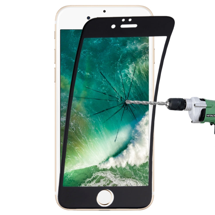 ฟิล์มกระจกนิรภัยไฟเบอร์แบบยืดหยุ่นแบบเต็มหน้าจอ 0.1 มม. 9H สำหรับ iPhone SE 2020/8/7, For iPhone SE 2020 / 8 / 7 Black, For iPhone SE 2020 / 8 / 7 White
