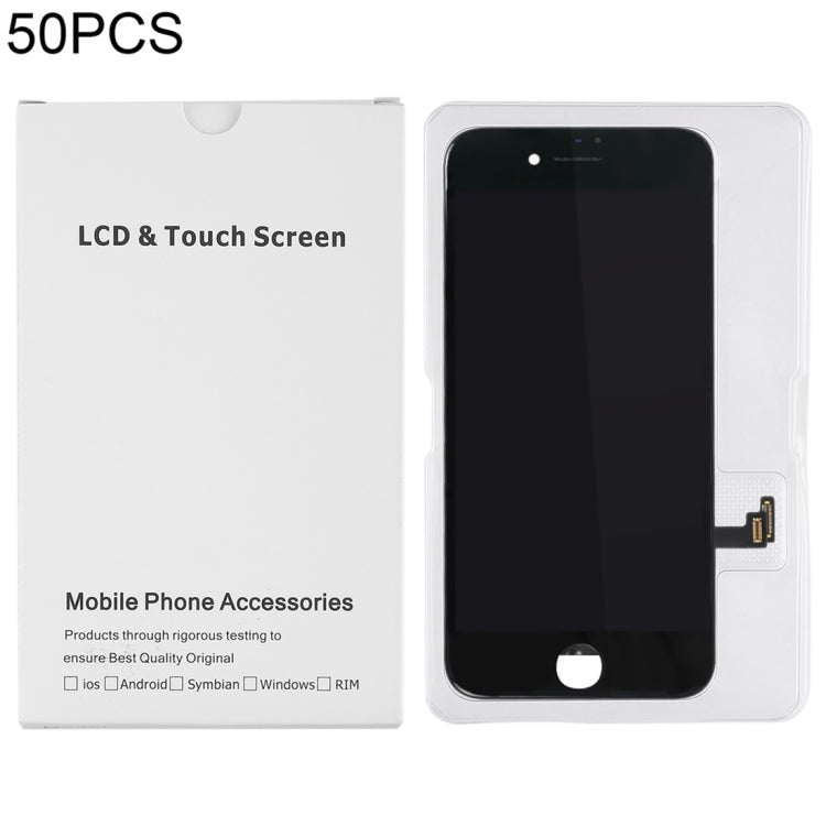 50 ชิ้นบรรจุภัณฑ์กระดาษแข็งกล่องสีขาวสำหรับ iPhone 8/7 หน้าจอ LCD และชุดประกอบเต็ม Digitizer, i7 / i8 Packaging Box