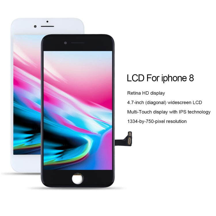 หน้าจอ LCD ดั้งเดิมและชุดประกอบ Digitizer สำหรับ iPhone 8, i8 Original White, i8 Original Black