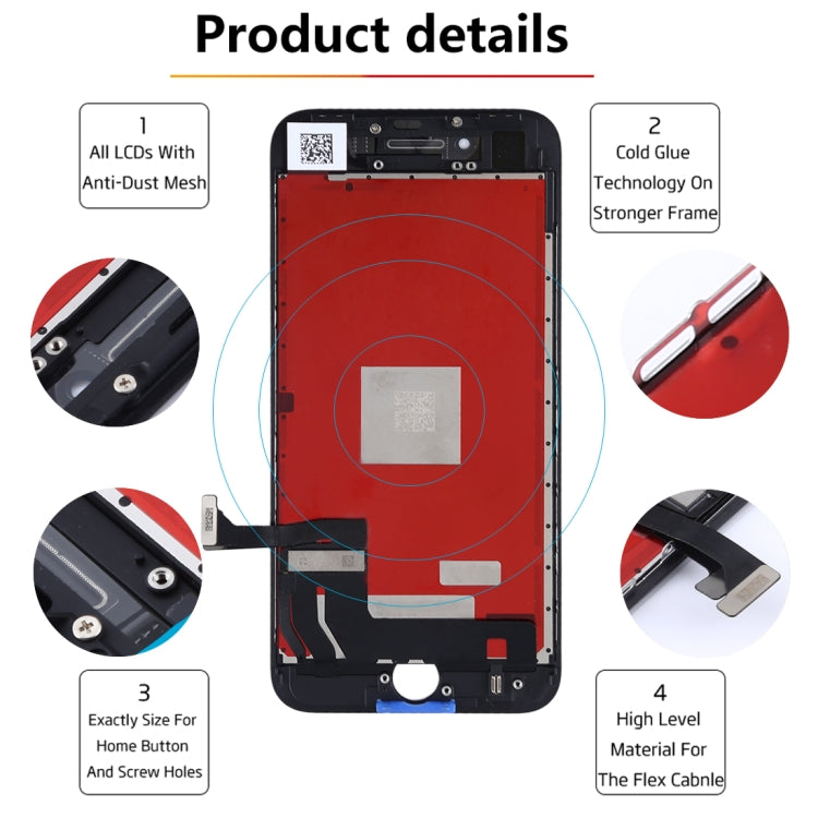 หน้าจอ LCD ดั้งเดิมและชุดประกอบ Digitizer สำหรับ iPhone 8, i8 Original White, i8 Original Black