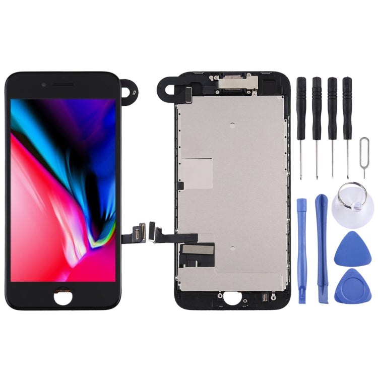 หน้าจอ LCD และชุดประกอบ Digitizer รวมถึงกล้องหน้าสำหรับ iPhone 8, i8 White with Front Camera, i8 Black with Front Camera