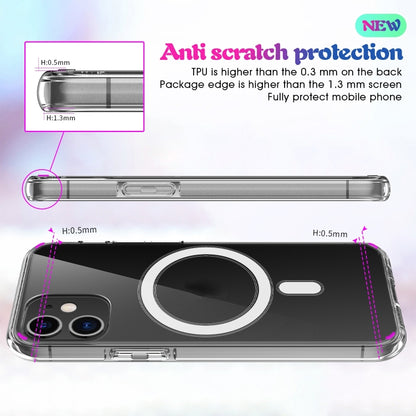สำหรับ iPhone SE 2020 / 8 Magsafe เคสแหวนแม่เหล็กแบบเรียบง่ายรวมทุกอย่างคริสตัลอะคริลิคใส PC + เคสกันกระแทก TPU, For iPhone SE 2020