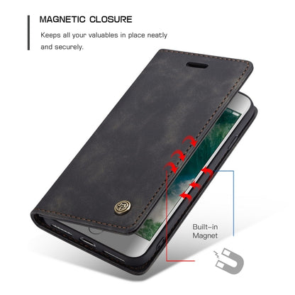 CaseMe-013 ซองหนังพลิกแนวนอน Retro Frosted แบบมัลติฟังก์ชั่นสำหรับ iPhone 7/8 พร้อมช่องเสียบการ์ดและที่วางและกระเป๋าสตางค์, For iPhone 7 / 8