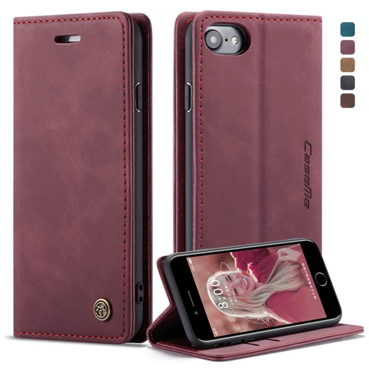 CaseMe-013 ซองหนังพลิกแนวนอน Retro Frosted แบบมัลติฟังก์ชั่นสำหรับ iPhone 7/8 พร้อมช่องเสียบการ์ดและที่วางและกระเป๋าสตางค์, For iPhone 7 / 8