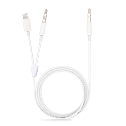 MH030 1 ม. 2 ใน 1 8 พินชายและชาย 3.5 มม. ถึง 3.5 มม. ชายสายสัญญาณเสียง AUX สำหรับ iPhone, iPad, Samsung, Huawei, Xiaomi, HTC, MH030