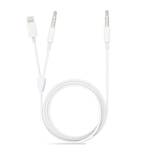 MH030 1 ม. 2 ใน 1 8 พินชายและชาย 3.5 มม. ถึง 3.5 มม. ชายสายสัญญาณเสียง AUX สำหรับ iPhone, iPad, Samsung, Huawei, Xiaomi, HTC, MH030