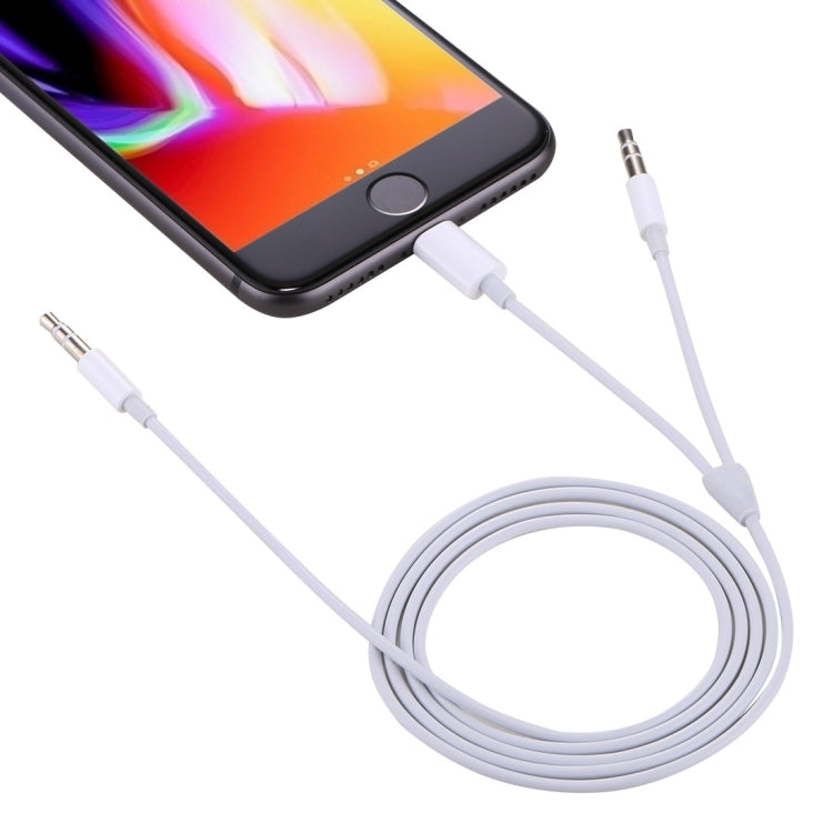 MH030 1 ม. 2 ใน 1 8 พินชายและชาย 3.5 มม. ถึง 3.5 มม. ชายสายสัญญาณเสียง AUX สำหรับ iPhone, iPad, Samsung, Huawei, Xiaomi, HTC, MH030