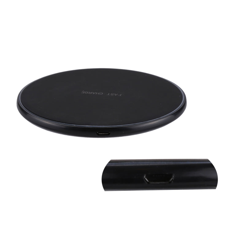 DC 9V 1.67A / 5V 1A เครื่องชาร์จไร้สายแบบทรงกลมมาตรฐาน Qi Standard พร้อมไฟแสดงสถานะ, Round Shape