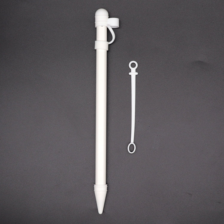 ฝาครอบป้องกันซิลิโคน 3 ใน 1 + ปากกาสัมผัส + เคสปากกา Nib สำหรับ Apple Pencil, White