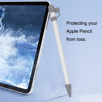 ฝาครอบป้องกันซิลิโคน 3 ใน 1 + ปากกาสัมผัส + เคสปากกา Nib สำหรับ Apple Pencil, White