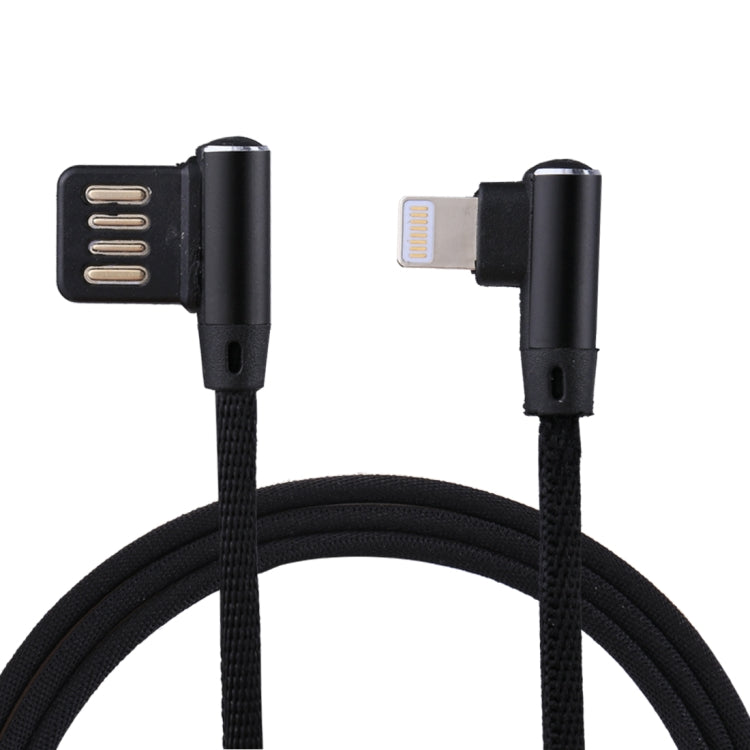 1 ม. 2.4A เอาต์พุต USB ถึง 8 Pin Double Elbow Design ไนลอนสานสไตล์ Data Sync สายชาร์จ, 8 Pin Dark Blue, 8 Pin Blue, 8 Pin Red, 8 Pin Black, 8 Pin Coffee