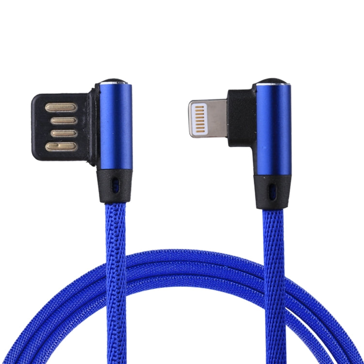 1 ม. 2.4A เอาต์พุต USB ถึง 8 Pin Double Elbow Design ไนลอนสานสไตล์ Data Sync สายชาร์จ, 8 Pin Dark Blue, 8 Pin Blue, 8 Pin Red, 8 Pin Black, 8 Pin Coffee
