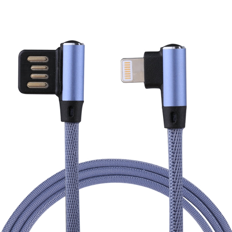 1 ม. 2.4A เอาต์พุต USB ถึง 8 Pin Double Elbow Design ไนลอนสานสไตล์ Data Sync สายชาร์จ, 8 Pin Dark Blue, 8 Pin Blue, 8 Pin Red, 8 Pin Black, 8 Pin Coffee