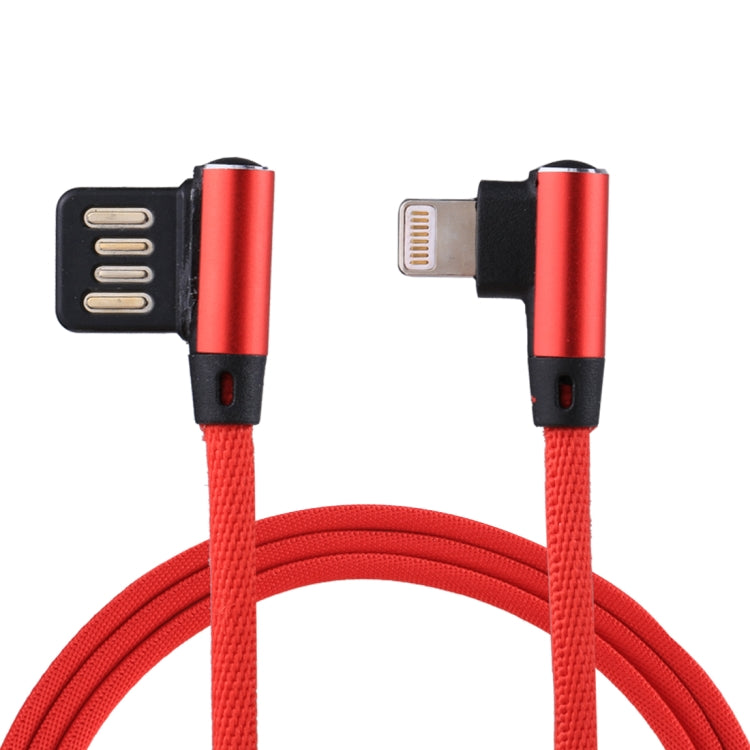 1 ม. 2.4A เอาต์พุต USB ถึง 8 Pin Double Elbow Design ไนลอนสานสไตล์ Data Sync สายชาร์จ, 8 Pin Dark Blue, 8 Pin Blue, 8 Pin Red, 8 Pin Black, 8 Pin Coffee