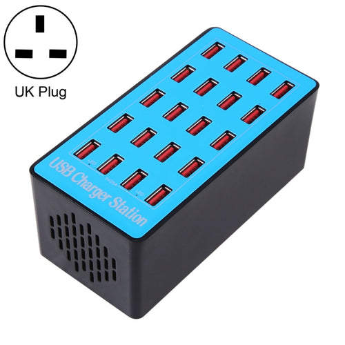 WLX-A5+ 100W 20 พอร์ต USB สถานีชาร์จกำหนดโดยอัตโนมัติเครื่องชาร์จอัจฉริยะพร้อมไฟ LED แสดงสถานะ, ปลั๊ก EU, WLX-A5+ UK Plug, WLX-A5+ US Plug