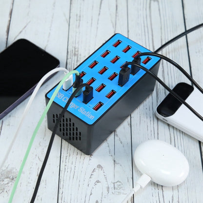 WLX-A5+ 100W 20 พอร์ต USB สถานีชาร์จกำหนดโดยอัตโนมัติเครื่องชาร์จอัจฉริยะพร้อมไฟ LED แสดงสถานะ, ปลั๊ก EU, WLX-A5+ UK Plug, WLX-A5+ US Plug