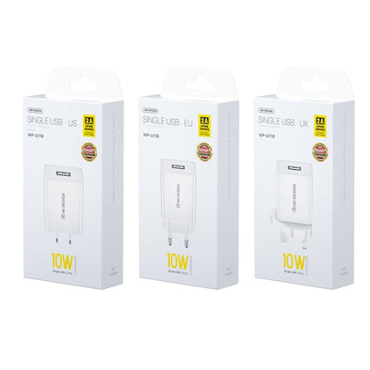 WK WP-U118 10W พอร์ต USB เดี่ยวอะแดปเตอร์ชาร์จไฟสำหรับเดินทาง, ปลั๊ก EU, WP-U118 EU Plug