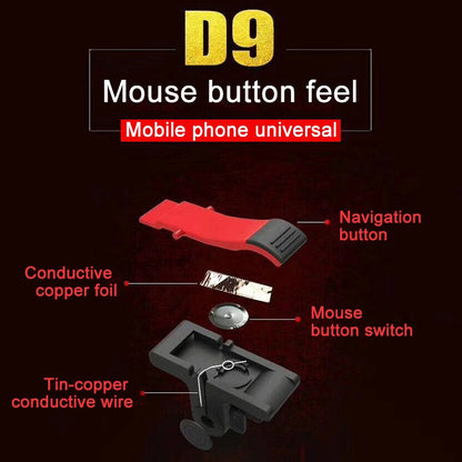 D9 1 คู่การเล่นเกมโทรศัพท์มือถือจับ L / R Shooter ตัวควบคุมเกม PUBG, D9