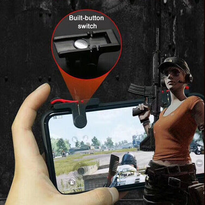 D9 1 คู่การเล่นเกมโทรศัพท์มือถือจับ L / R Shooter ตัวควบคุมเกม PUBG, D9