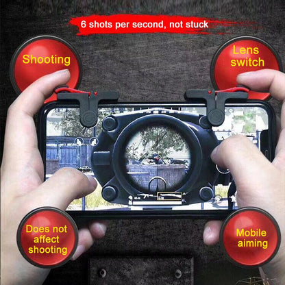 D9 1 คู่การเล่นเกมโทรศัพท์มือถือจับ L / R Shooter ตัวควบคุมเกม PUBG, D9