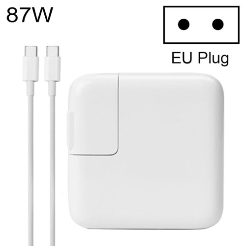 เครื่องชาร์จพกพาอะแดปเตอร์แปลงไฟ Type-C 87W พร้อมสายชาร์จ Type-C ยาว 1.8 ม. ปลั๊ก EU, 87W EU Plug
