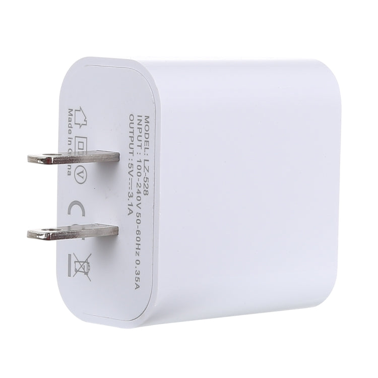 3.1A 3 พอร์ต USB ที่ชาร์จด่วนที่ชาร์จสำหรับเดินทาง, ปลั๊ก US, LZ-528 US